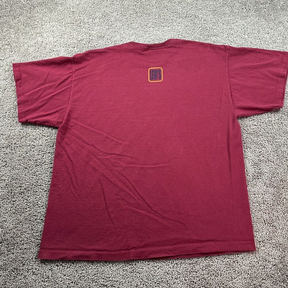 VINTAGE Levis Shirt Mens Extra Large Red Blue Originals Single Stitch USA Made - Picture 6 of 12